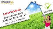 Vente Terrain Claye-souilly  77410 1200 m2