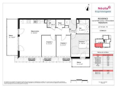 Vente Appartement 4 pièces HABSHEIM 68440
