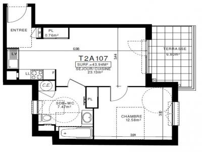 Location Appartement 2 pièces CLERMONT-FERRAND 63000