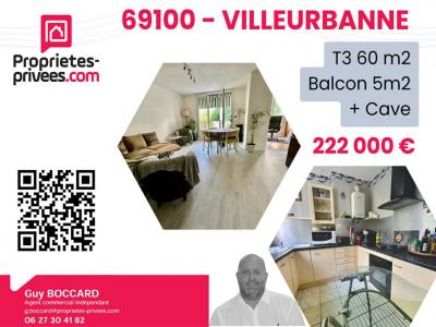 Vente Appartement 3 pièces VILLEURBANNE 69100