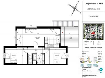 Location Appartement 3 pices AUBERGENVILLE 78410