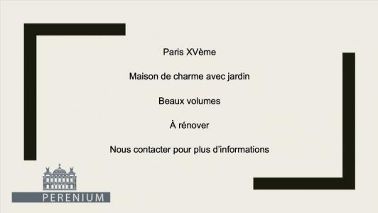 Vente Maison 7 pièces PARIS-15EME-ARRONDISSEMENT 75015