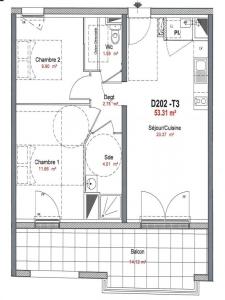 Location Appartement 3 pièces NANTES 44300