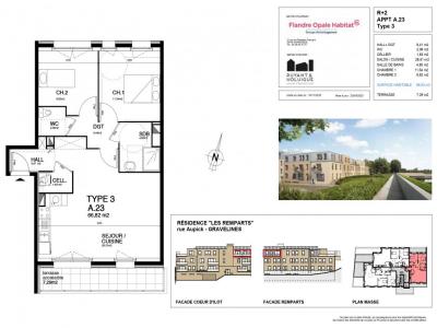 Location Appartement 3 pices GRAVELINES 59820