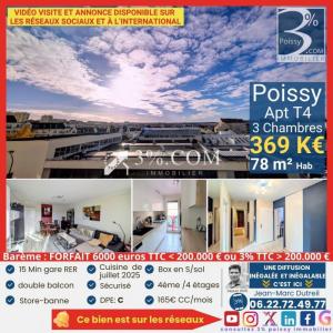 Vente Appartement 4 pièces POISSY 78300