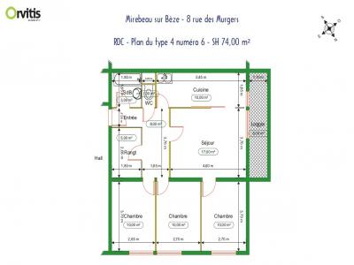Location Appartement 4 pi�ces MIREBEAU-SUR-BEZE 21310
